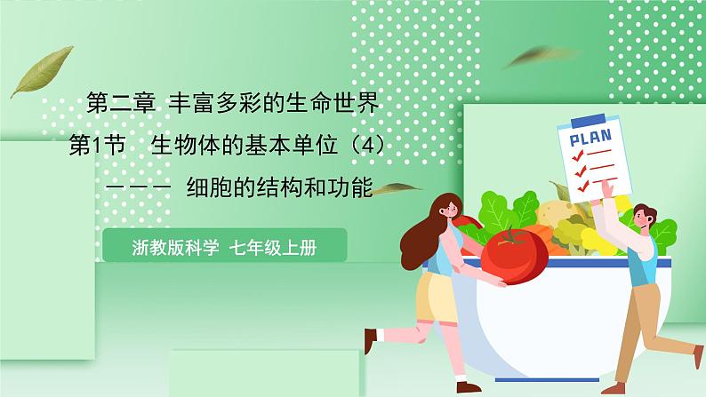 【核心素养】浙教版科学七年级上册 2.1《生物体的基本单位》（第4课时）课件+教案+学案+素材01