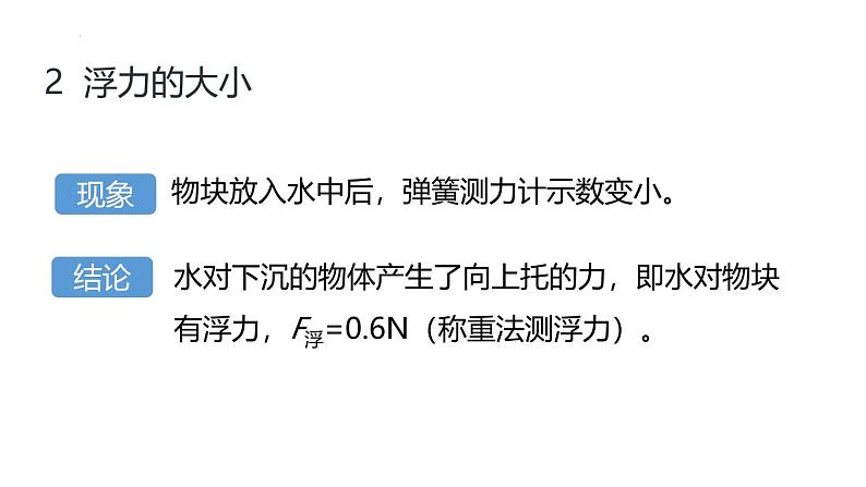 浙教版初中科学8上1.3 水的浮力 第1课时 课件07