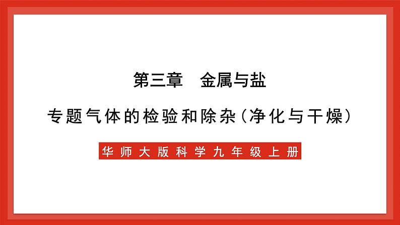 华师大版科学九上3.专题3：《气体的检验和除杂(净化与干燥)》课件01