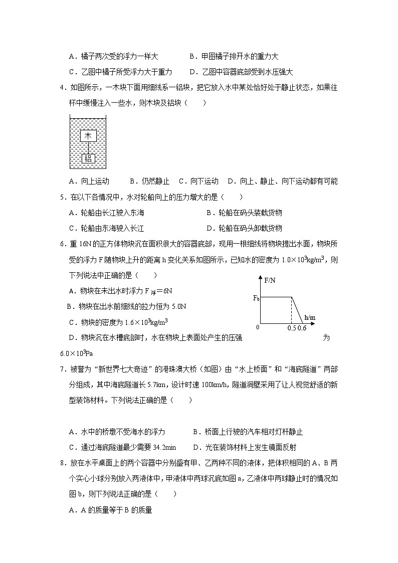 2024秋华师大版 初中科学 八年级上册3.2--3.4综合练习B卷（含解析）02