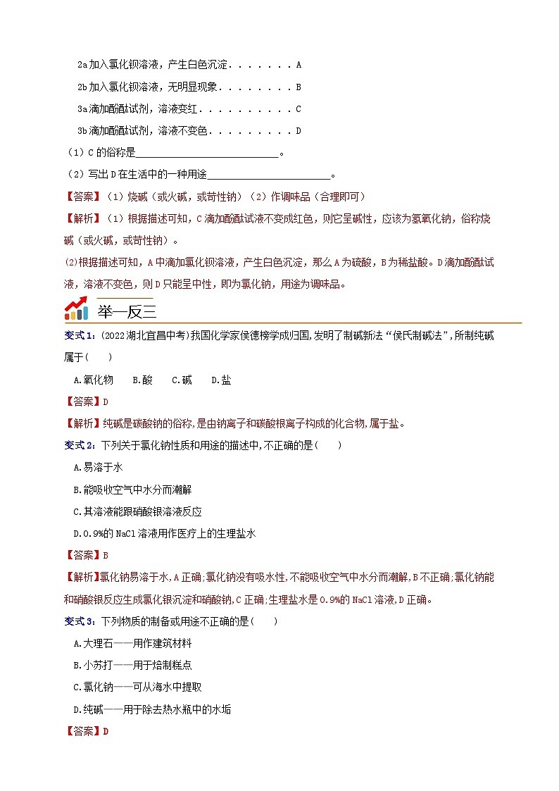 九上第一章 第六节  几种重要的盐 举一反三练（含解析）02