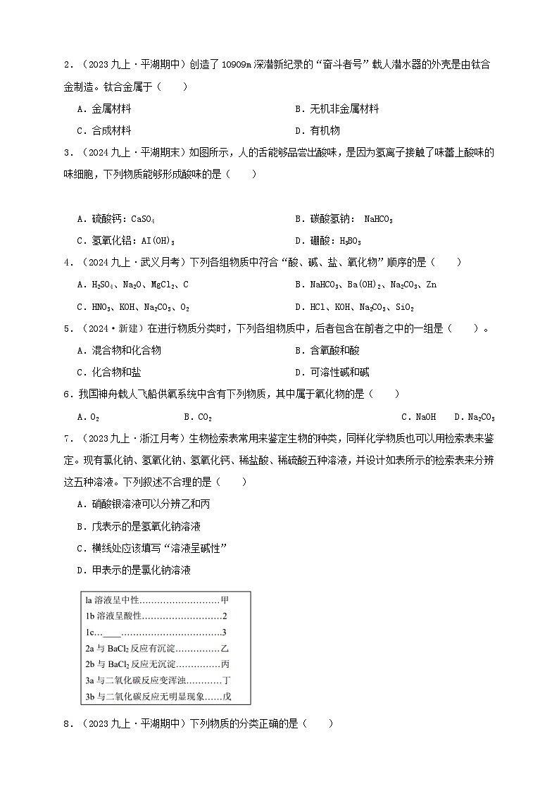 九上第二章 第四节  物质的分类 举一反三练（含解析）03