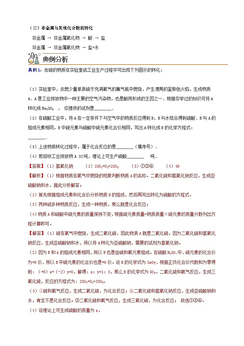 九上第二章 第五节  物质的转化 举一反三练（含解析）02