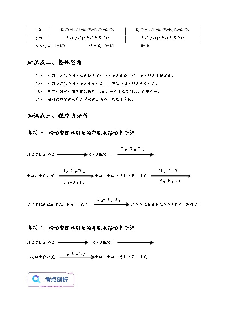 浙教版九年级科学上册讲练测专题提升Ⅳ动态电路中电功电功率变化问题(原卷版+解析)第2页