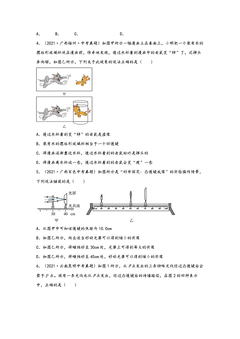 浙教版七年级科学下册同步精品课堂2.6透镜和视觉(练习)(原卷版+解析)02