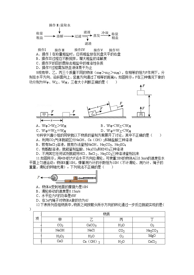 杭州市临平区树兰实验学校2024阶段性调研9年级科学原卷板第3页