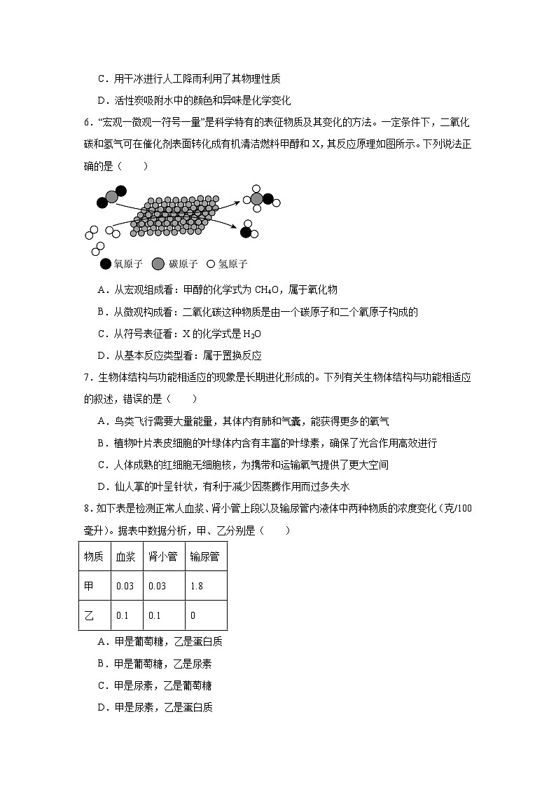 2024年浙江省杭州市绿城育华中学中考科学二模试卷02