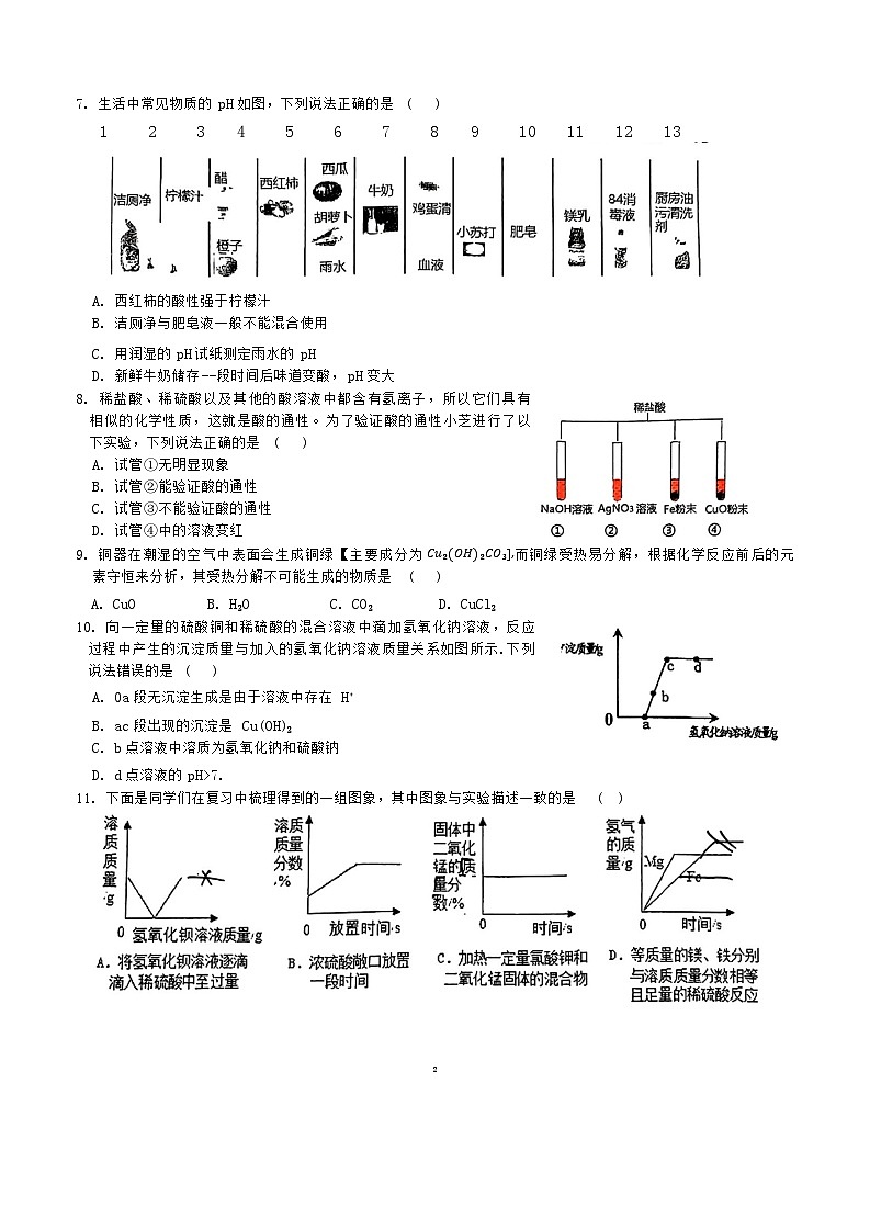 浙江省宁波市海曙区储能学校2024-2025学年九年级上学期10月阶段作业检查科学试题卷第2页