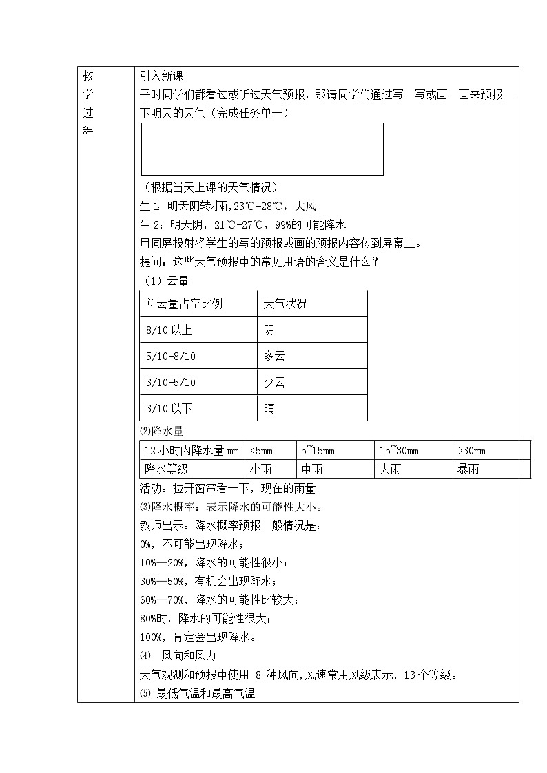 浙教版科学八年级上册2.5天气预报教案第2页
