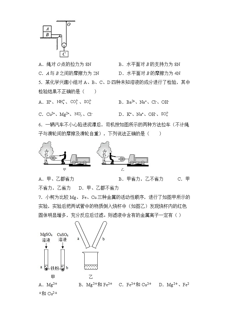 2022-2023学年浙江省温州市高铁新城实验学校九年级（上）期末科学试卷02