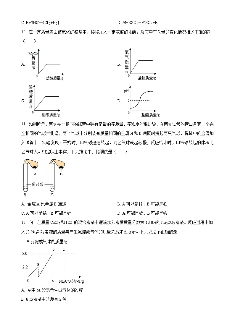 精品解析：浙江省杭州外国语学校2024-2025学年九年级上学期第一次月考科学试题（原卷版）第3页