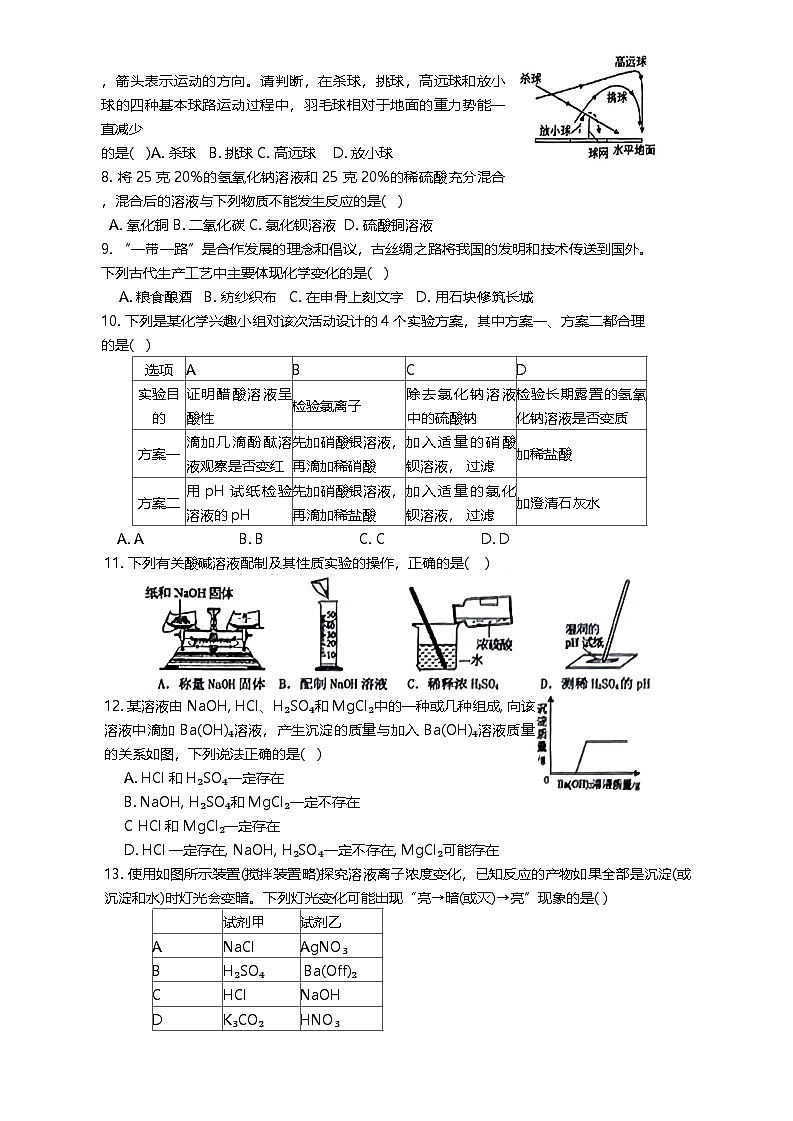 浙江省绍兴市越城区树人中学2024-2025学年九年级上学期11月期中科学试题第2页