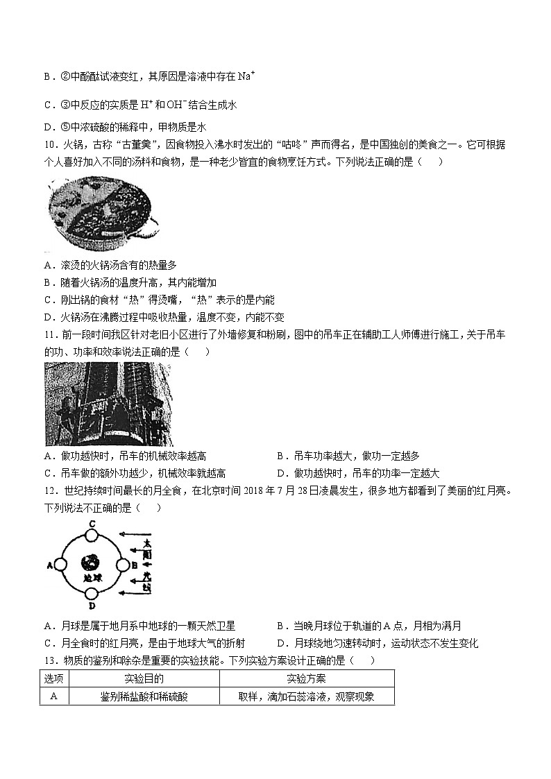 浙江省杭州中学2024-2025学年九年级上学期期中科学试卷(无答案)第3页