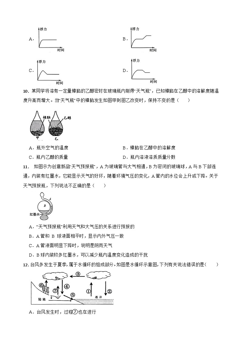 浙江省杭州市临平区2024-2025学年八年级上学期期中考试科学试卷第3页