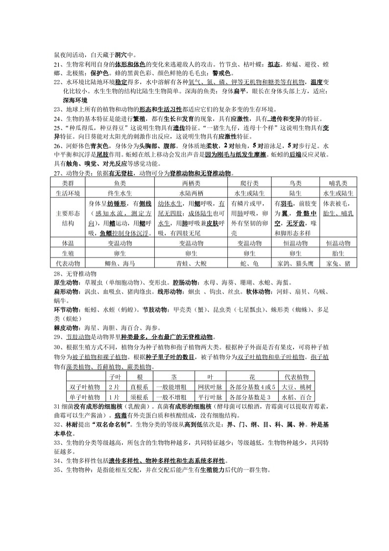 华东师大版初中科学七年级上册知识点第2页