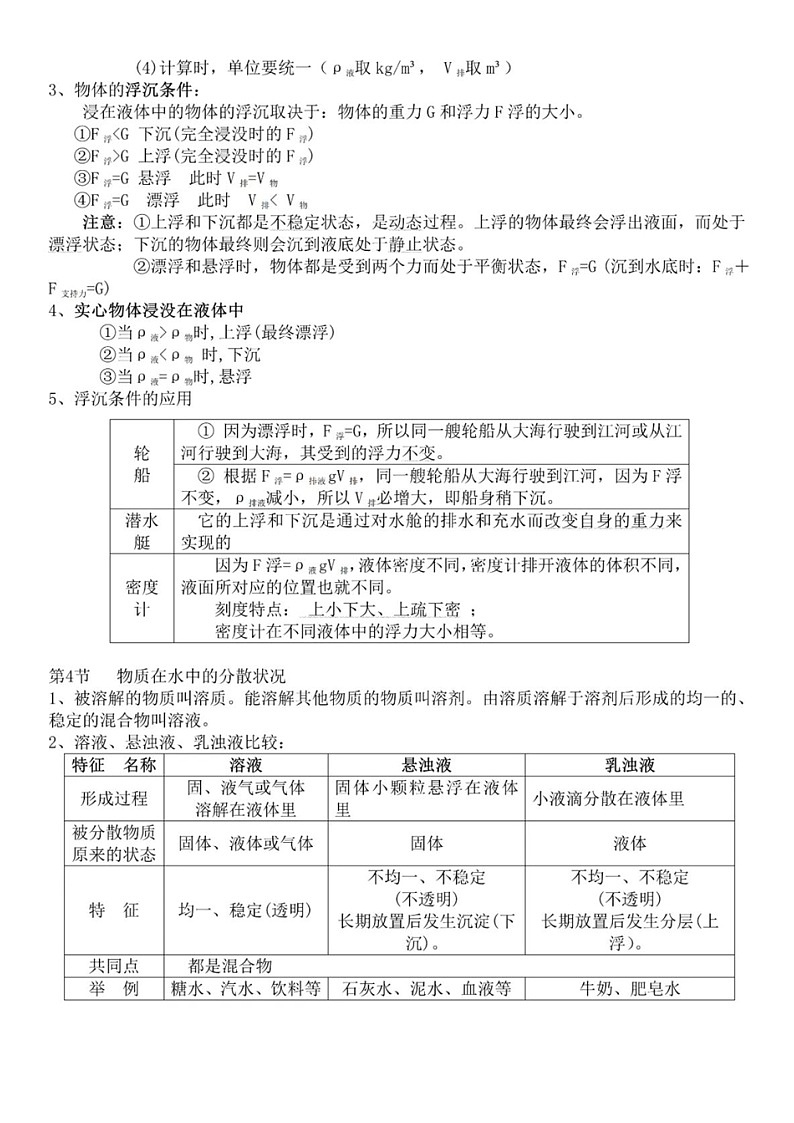 浙教版初中科学八年级上册知识点第3页