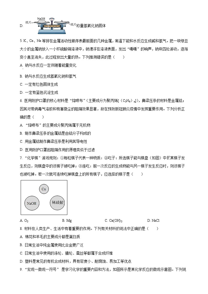 浙江省绍兴市新昌县七星中学2024-2025学年九年级上学期10月月考科学试题（原卷版）-A4第2页