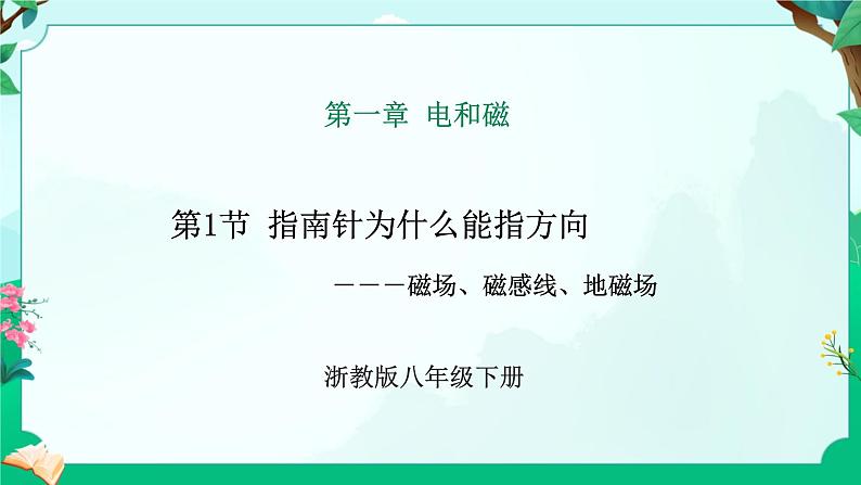 2024浙教版八下科学 1.1 指南针为什么能指方向 课件第1页