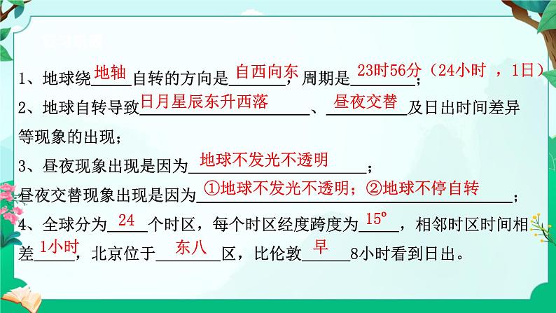 浙教版七上科学 4.2 地球的转动第3页