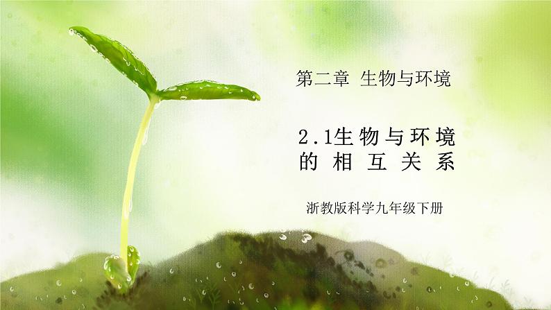 浙教版初中科学九下第2章生物与环境2.1《生物与环境的相互关系》课件第1页