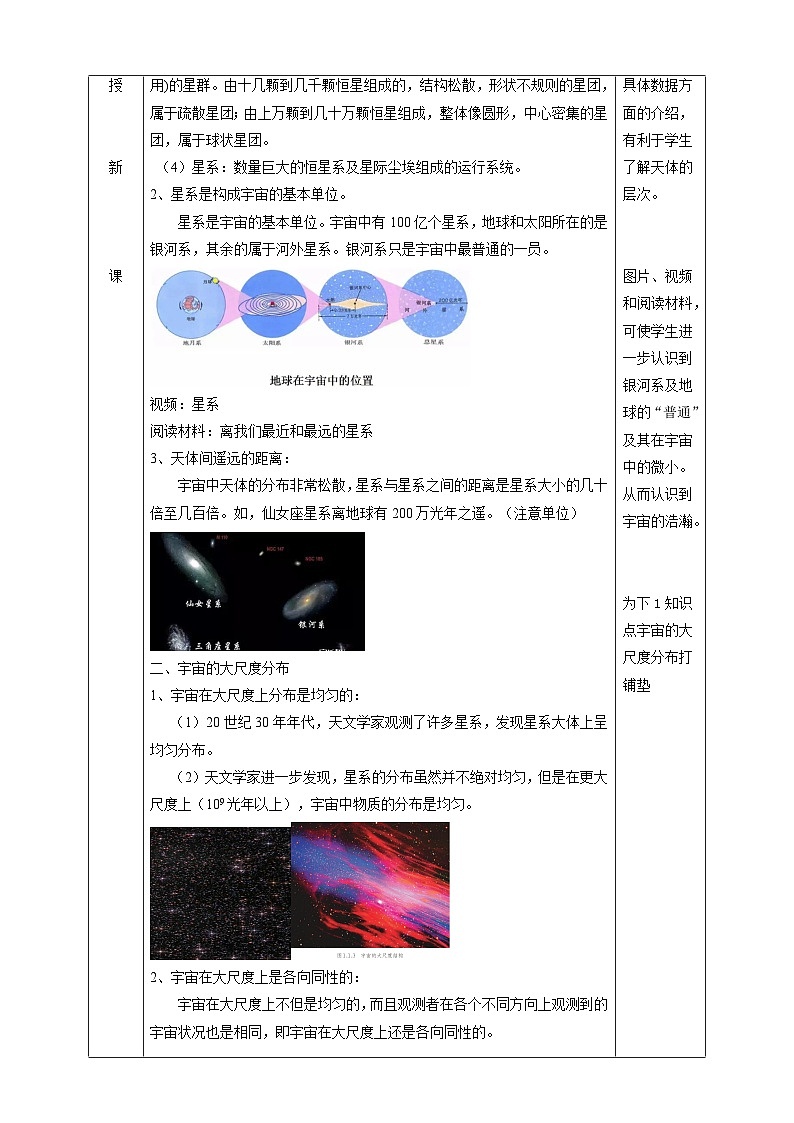 华师大版科学九下 1.1《我们的宇宙》教案第2页