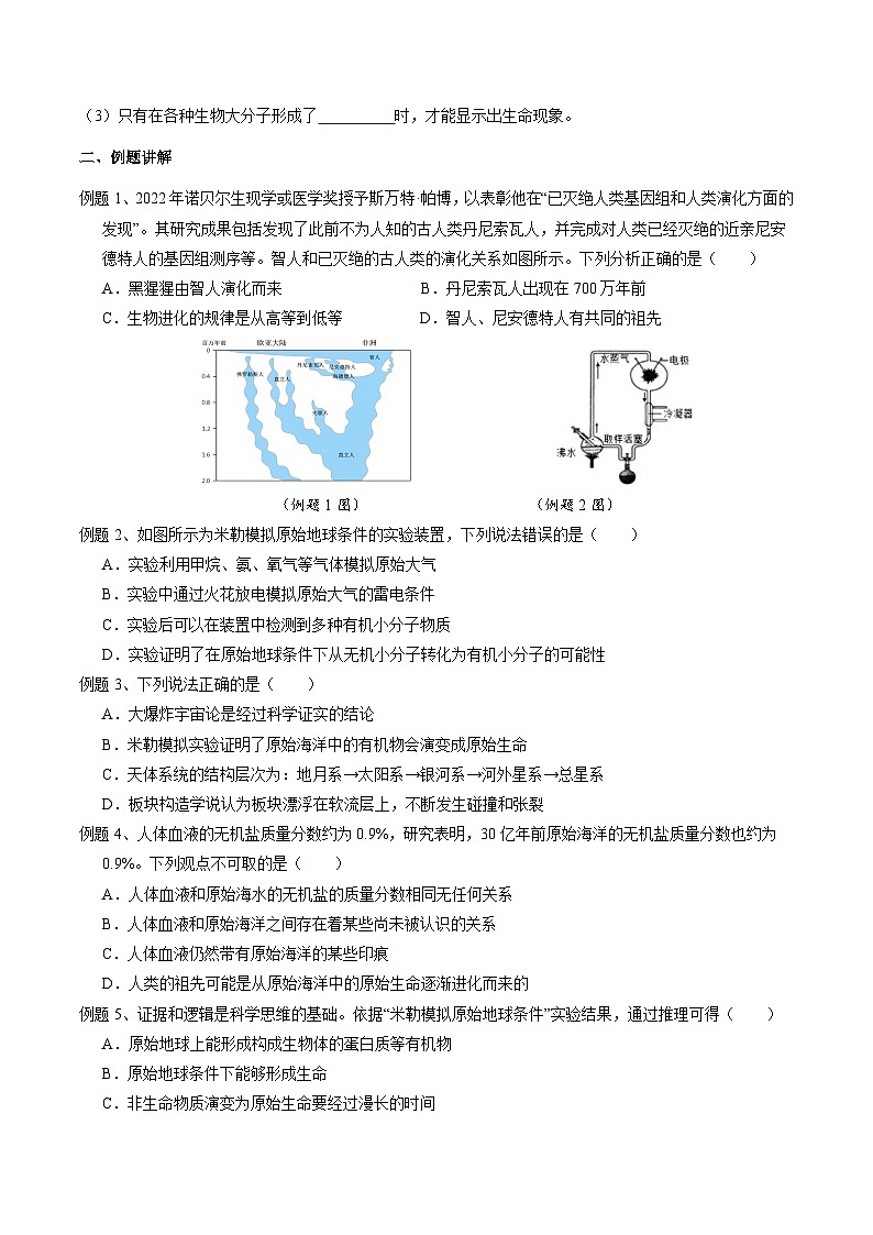 华师大版科学九下 2.2《生命的起源》学案第2页