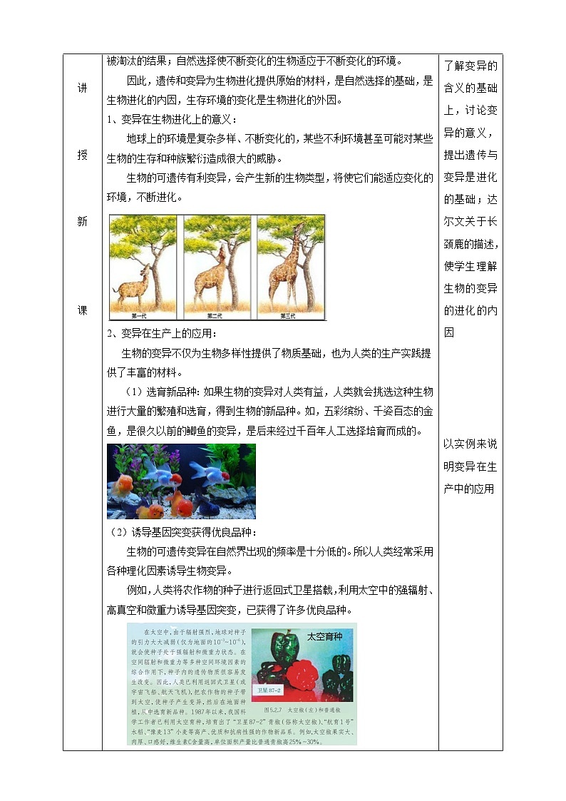 华师大版科学九下 5.2《生物的变异》第2课时 教案第2页