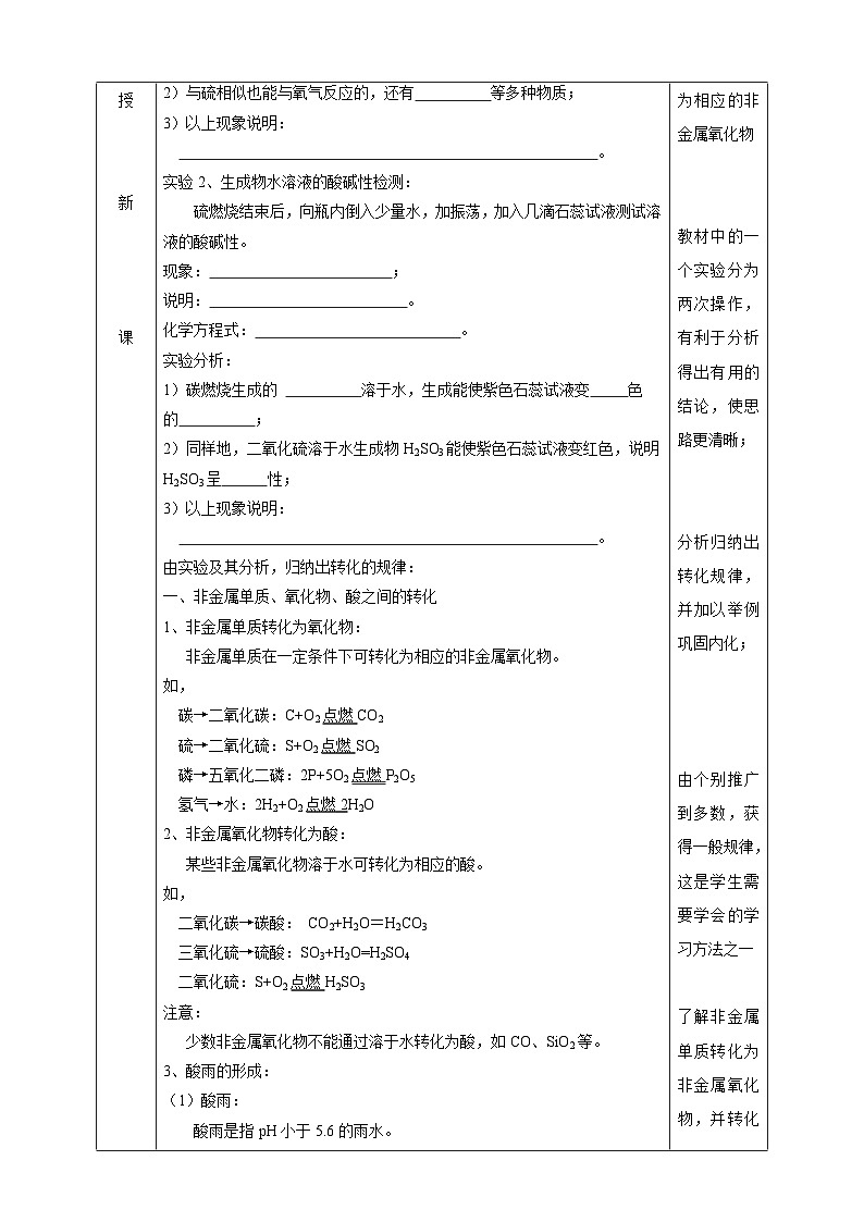 华师大版科学九下 3.1《物质的转化》第2课时 教案第2页