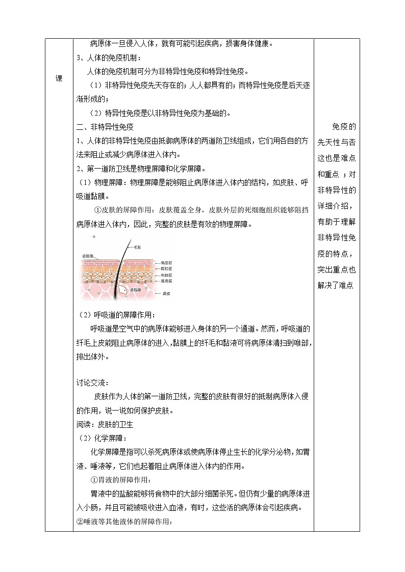 华师大版科学九下 4.3《免疫与健康》第1课时 教案第2页