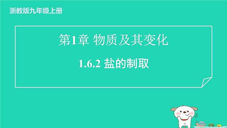 2024九年级化学上册第1章物质及其变化第6节几种重要的盐第2课时盐的制取习题课件浙教版第1页