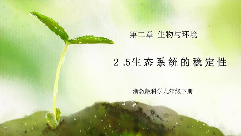 浙教版初中科学九下第2章生物与环境2.5《生态系统的稳定性》课件第1页