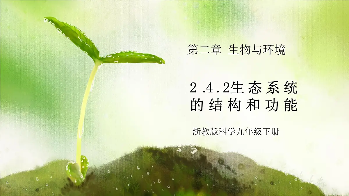 浙教版初中科学九下第2章生物与环境2.4.2《生态系统的结构和功能》课件第1页