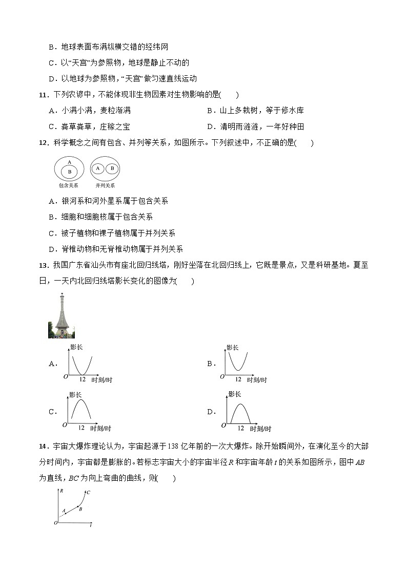浙江省台州市温岭市2023-2024学年七年级下学期期末检测卷科学试卷第3页