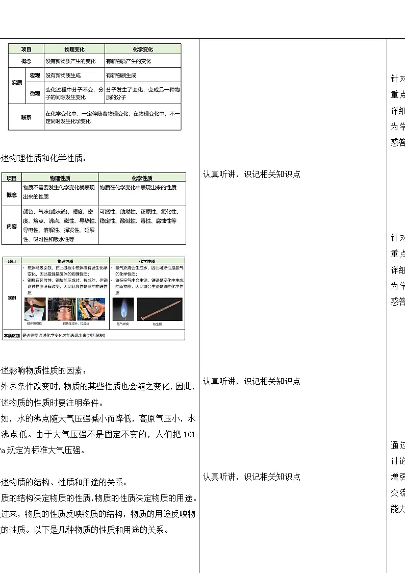 七下新浙教版（2024）初中科学 第3章物质的特性 3.3物质的变化与性质 教案第3页