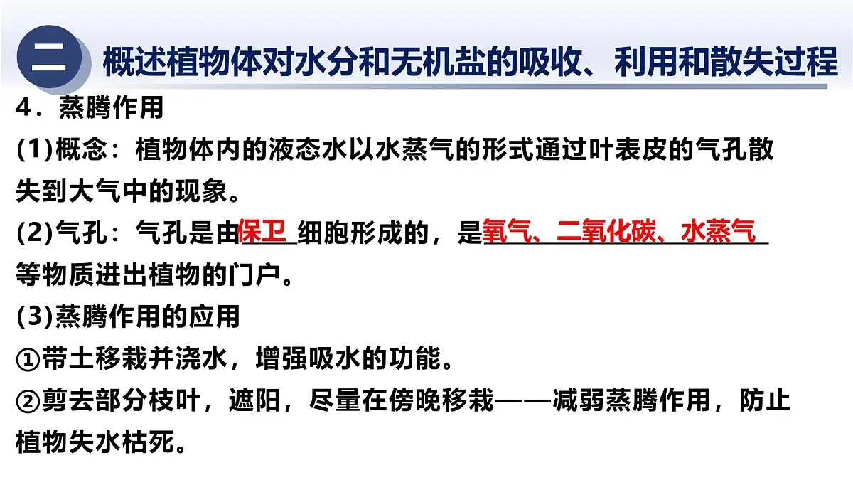 6.植物的新陈代谢及平衡-2025年中考科学浙江省统考专题模块复习课件第8页