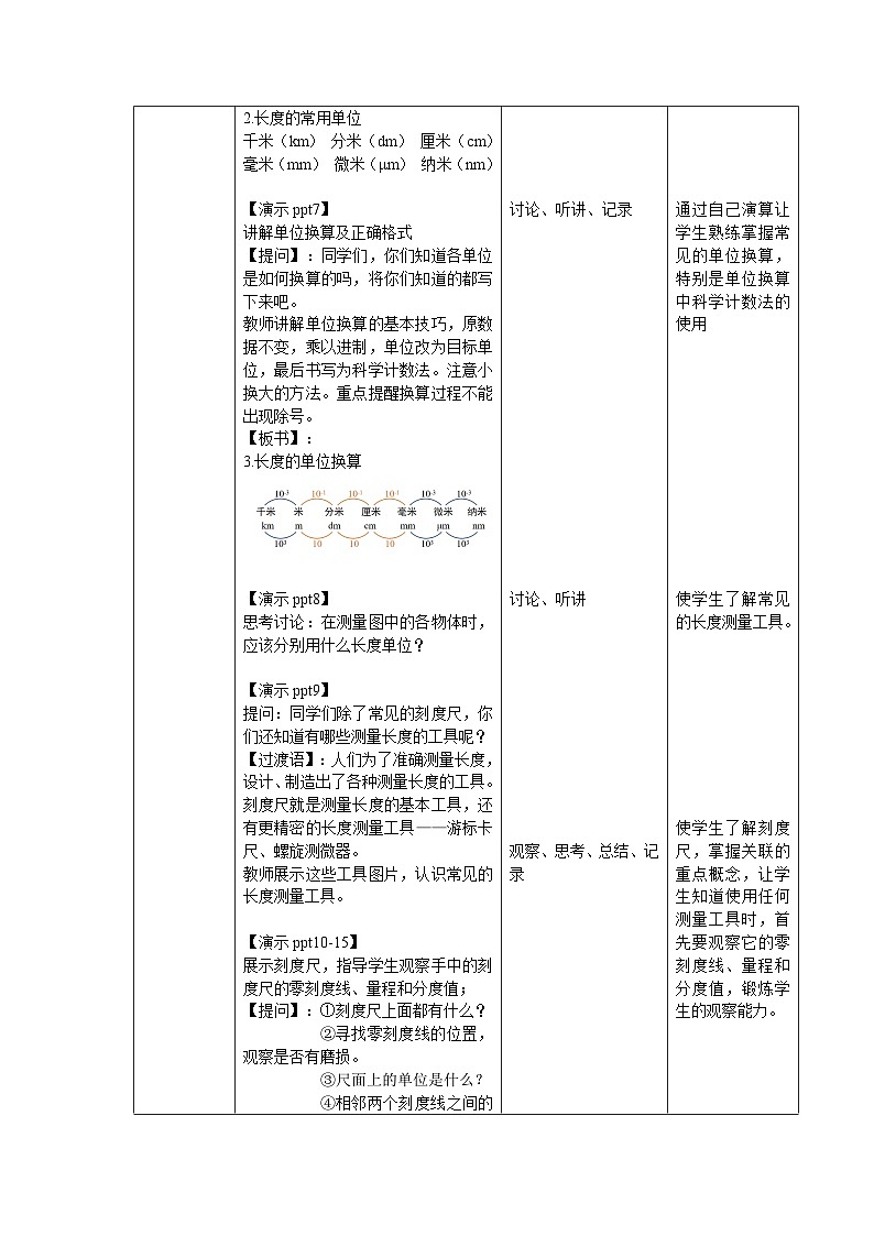 (新课标)初中科学浙教版七年级上册1.2 科学测量 第1课时 教案第2页