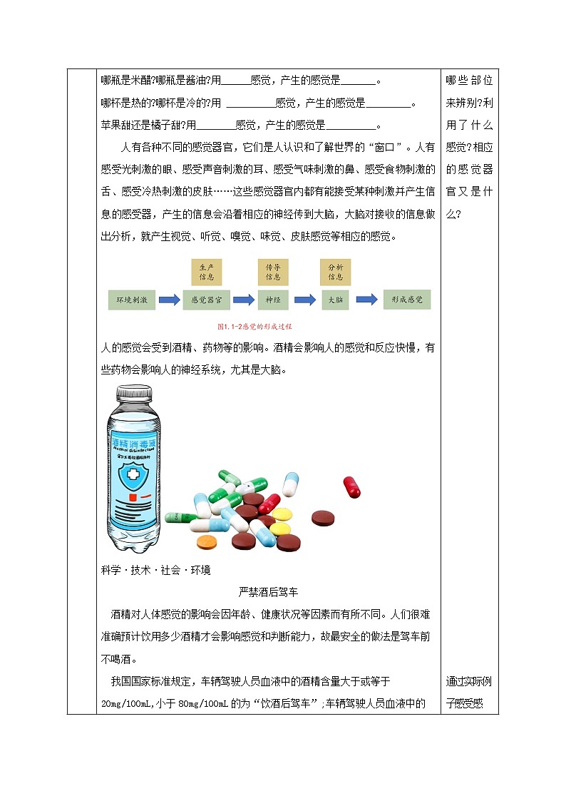 1.1 感觉世界（教学设计）-浙教版八年级科学上册第3页