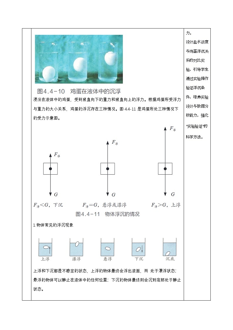 4.4.3 水的浮力（第3课时）（教学设计）-浙教版八年级科学上册第3页