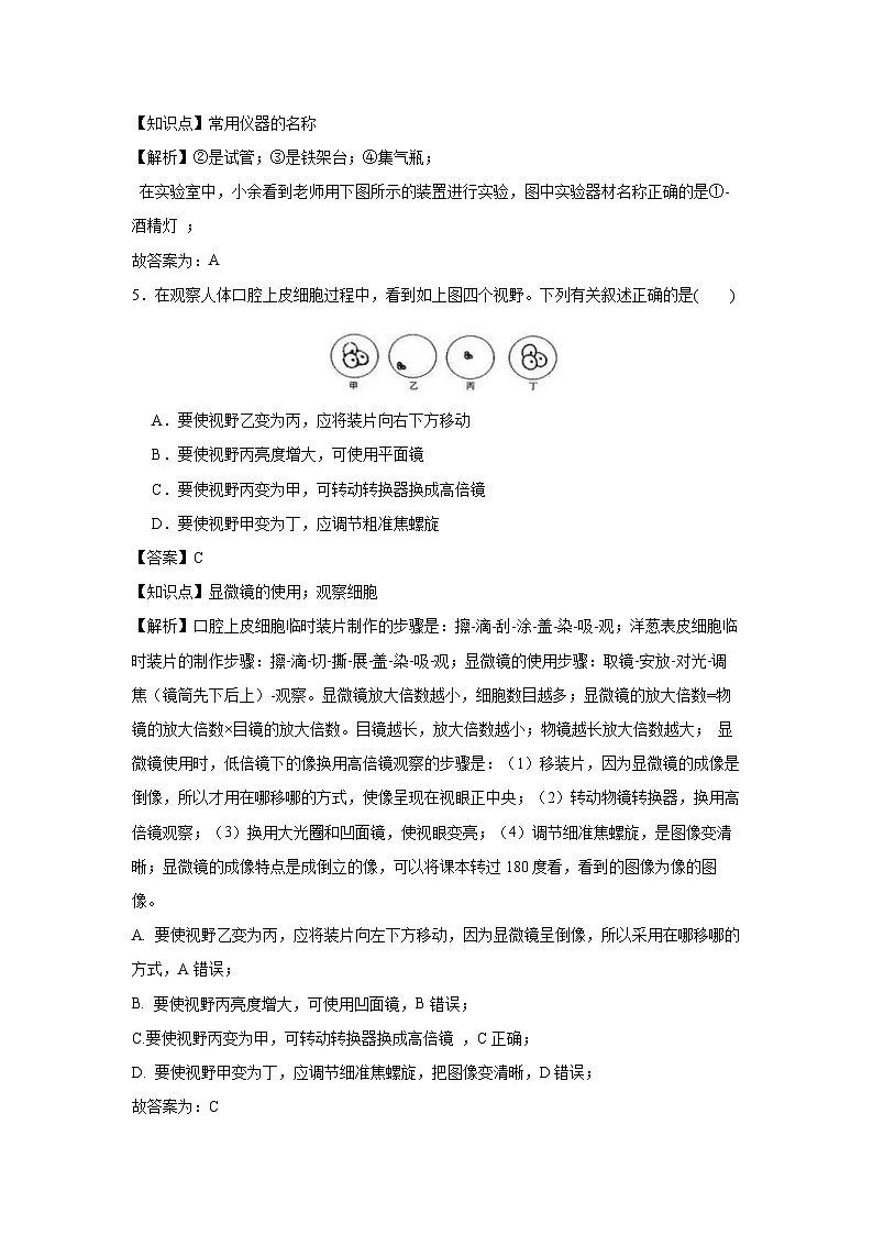 浙江省宁波市余姚市2024-2025学年七年级上学期期末考试科学试卷（解析版）第3页