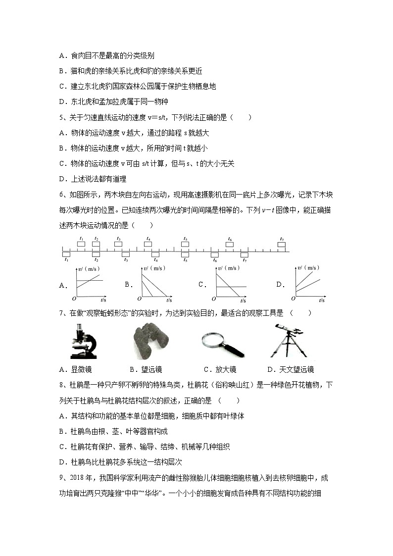 浙江省杭州市校级2024-2025学年七年级下学期第一次月考科学试卷（学生版）第2页