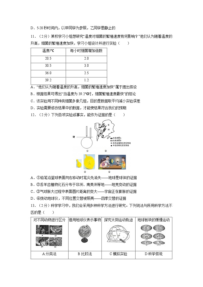 浙江省杭州市上城区2024-2025学年七年级上学期1月期末科学试卷（学生版）第3页