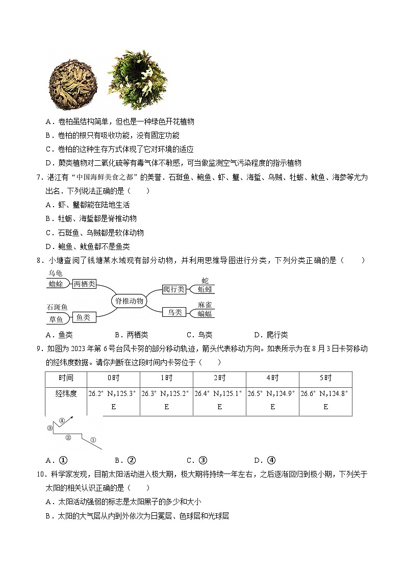 八上科学上学期期末模拟卷(四)（浙教版2024）（考试版A4）第3页