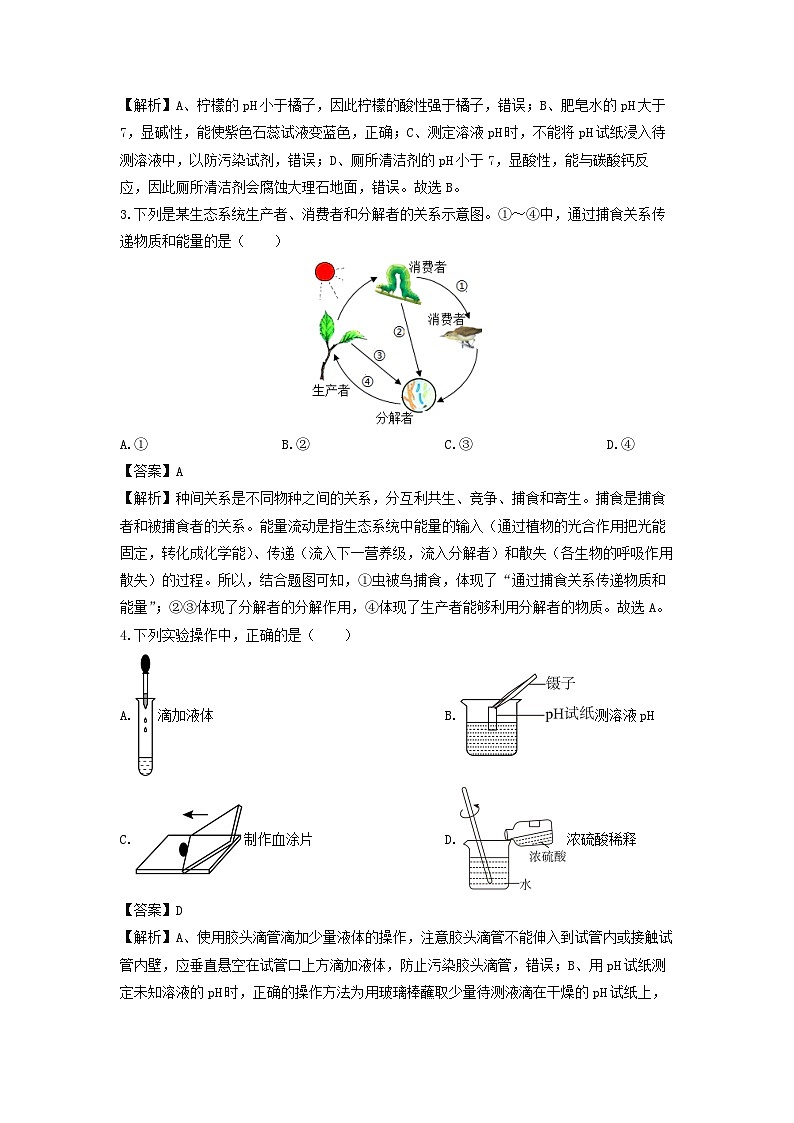 浙江省金华义乌市名校2024-2025学年九年级上学期期末考试科学试卷（解析版）第2页