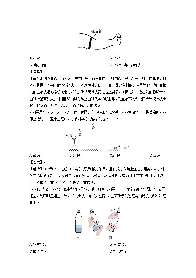浙江省金华市东阳市2024-2025学年九年级上学期期末考试科学试卷（解析版）第3页