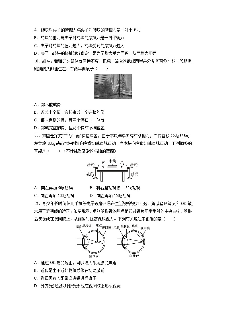 2025-2026学年浙江省余姚市六校期中联考上学期八年级科学试卷第3页