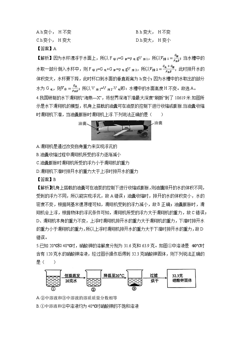 2024-2025学年浙江省杭州市名校八年级上学期期末考试科学试卷（解析版）第2页