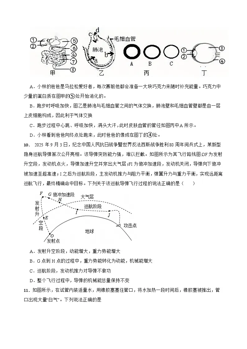 浙江省丽水市2025-2026学年上学期九年级科学期末质量监测练习试卷A第3页