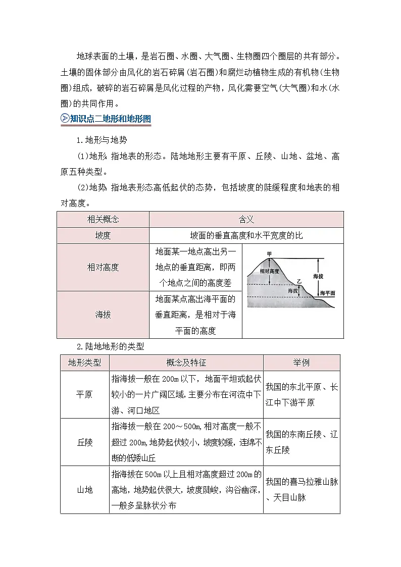 第4章第1节 探索地球表面 2025-2026学年初中科学七下同步复习讲义（解析版）第3页