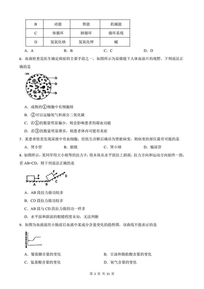 浙江省杭州市西湖区2024-2025学年九年级上学期期末科学试卷第2页