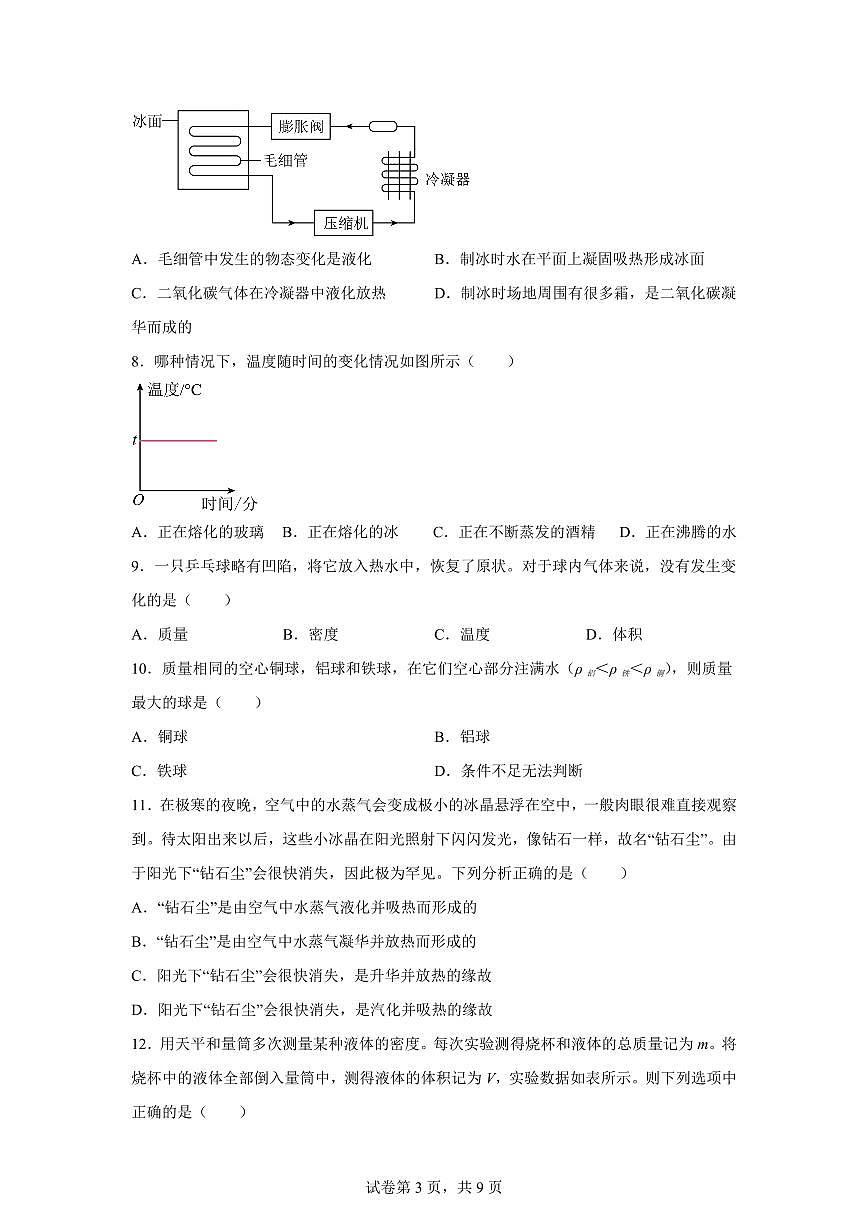 2024~2025学年浙江省绍兴市越城区绍兴市第一初级中学七年级下册5月月考科学试题 【附答案】第3页